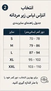 راهنمای انتخاب سایز لباس زیر مردانه | متد 2026 + جدول سایز و اندازهگیری 8 انتخاب سایز لباس زیر مردانه
